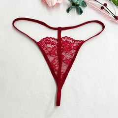 Sexy Transparent Low Rise Lace Thong
