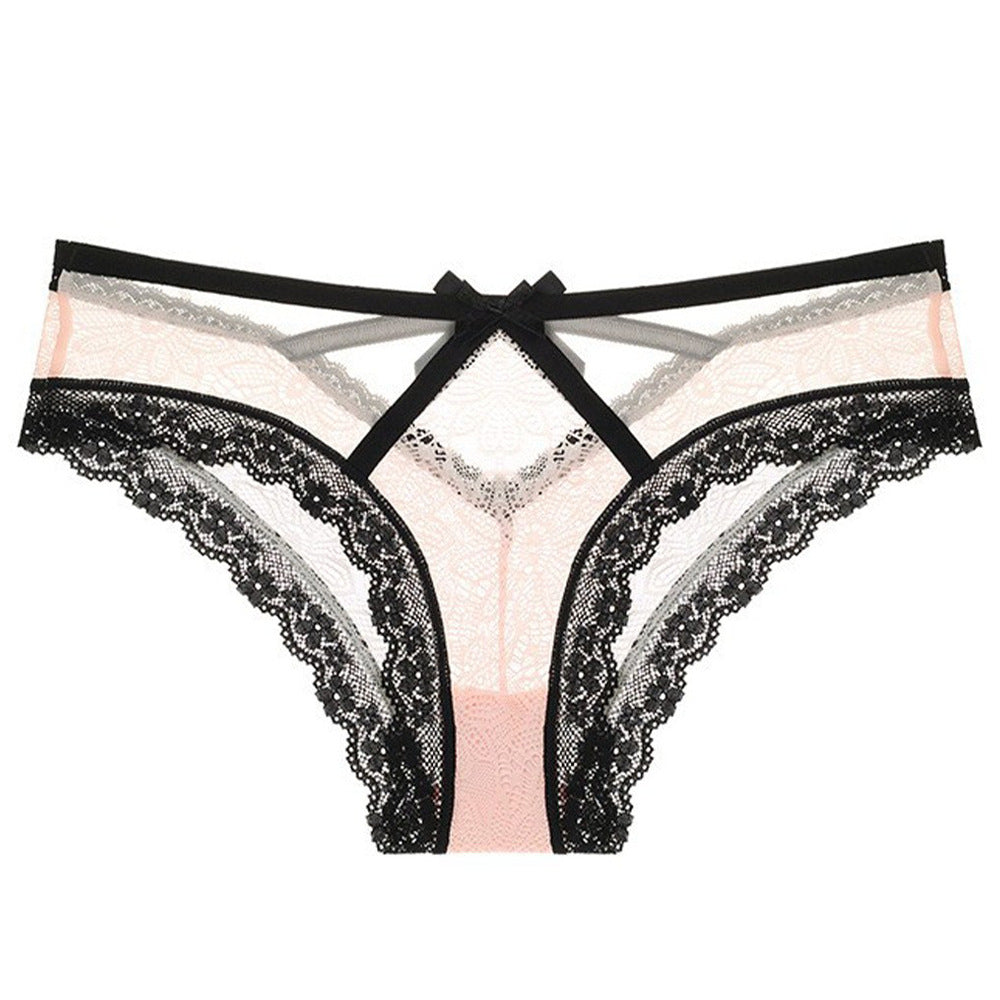 Sexy bow romantic lace panties