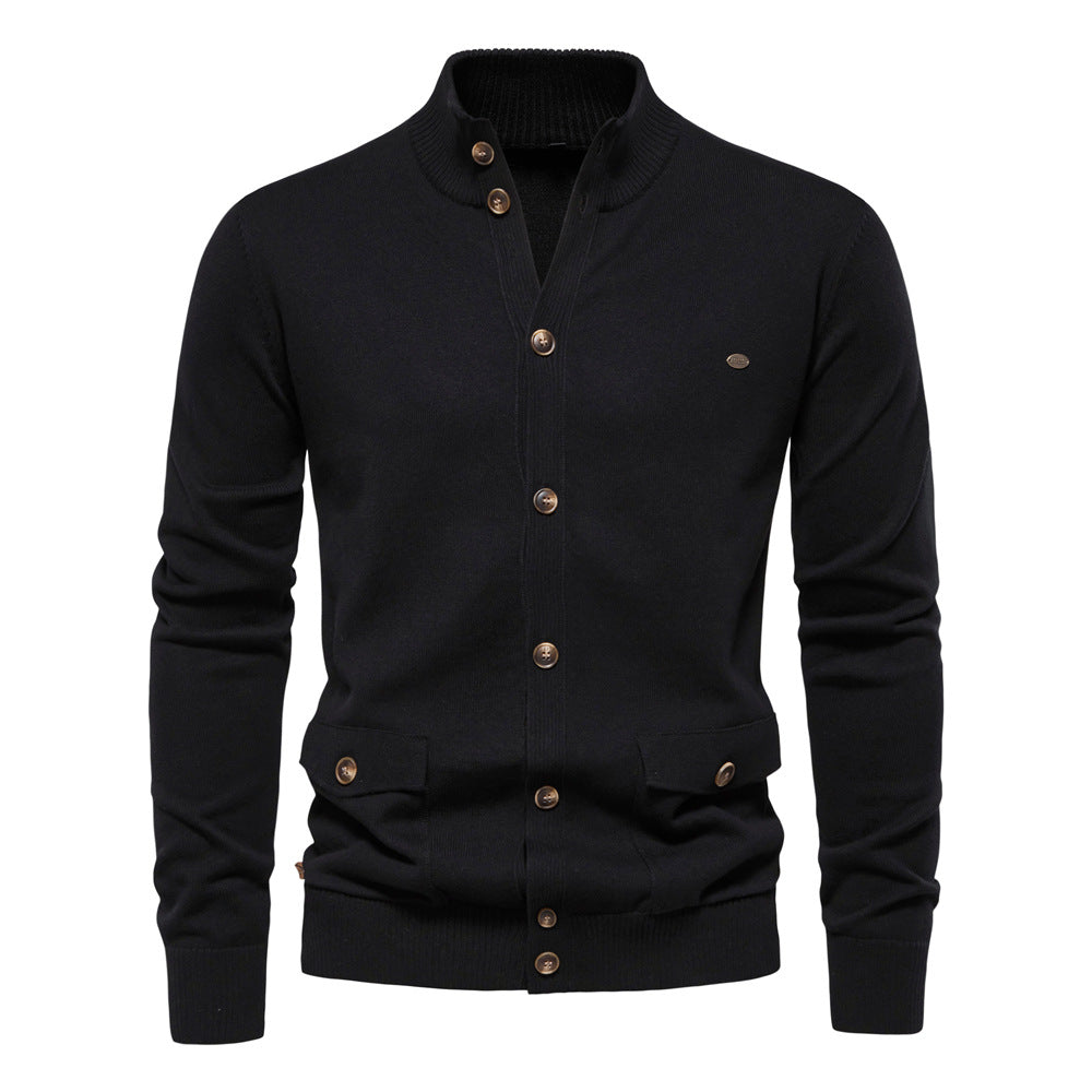Men's High Quality Business Casual Solid Color Sweater