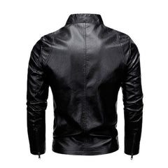 New casual men's leather jacket