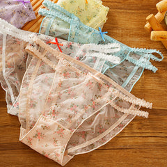 Sexy Floral Mesh Lace Transparent Panties