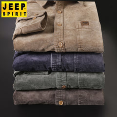 Corduroy loose solid color fashionable casual top