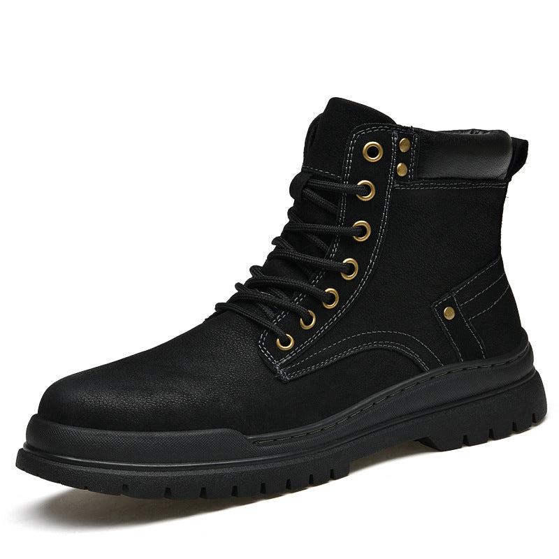 Men's New Winter Casual Mid-cut Leather Martin Boots