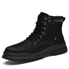 Men's New Winter Casual Mid-cut Leather Martin Boots