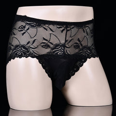 Men's Sexy Ultra-thin Transparent Lace Mesh Briefs