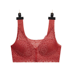 Front Zipper Large Size Sexy Lace Push Up Bra