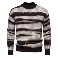 Men's Fashion Casual Round Neck Printed Pullover Sweater