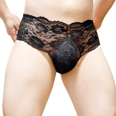 Men's Sexy Lace Transparent Briefs