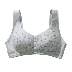 Pure cotton thin wire-free front button bra