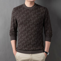 New men's round neck solid color sweater