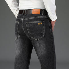 Men's Cotton Loose Straight Business Stretch Versatile Jeans