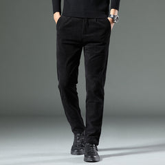 Men's Corduroy Slim Straight Striped Casual Pants