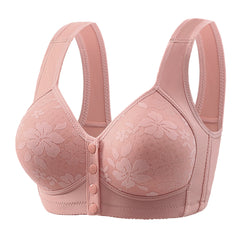 Large size front clasp wireless bra