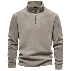 Men's Stand-up Collar Half-zip Long-sleeved Trendy Versatile Top