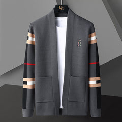 New men's knitted cardigan sweater