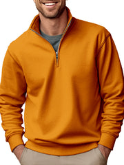 Men's Casual Stand Collar Zipper Sports Sweatshirt