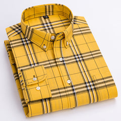 Men's Cotton Plaid Long Sleeve Shirt