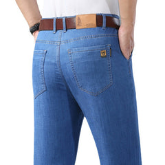 Men's Stretch Business Straight Casual Loose Jeans
