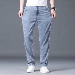 Men's High-end Thin Business Casual Ice Silk Soft Jeans