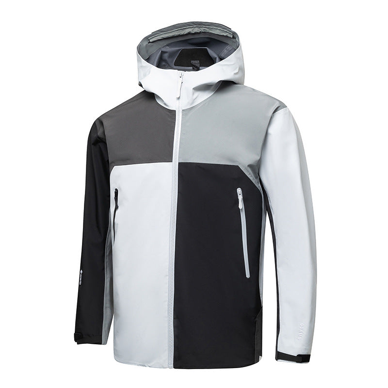 New Style Patchwork Contrast Color Hooded Jacket