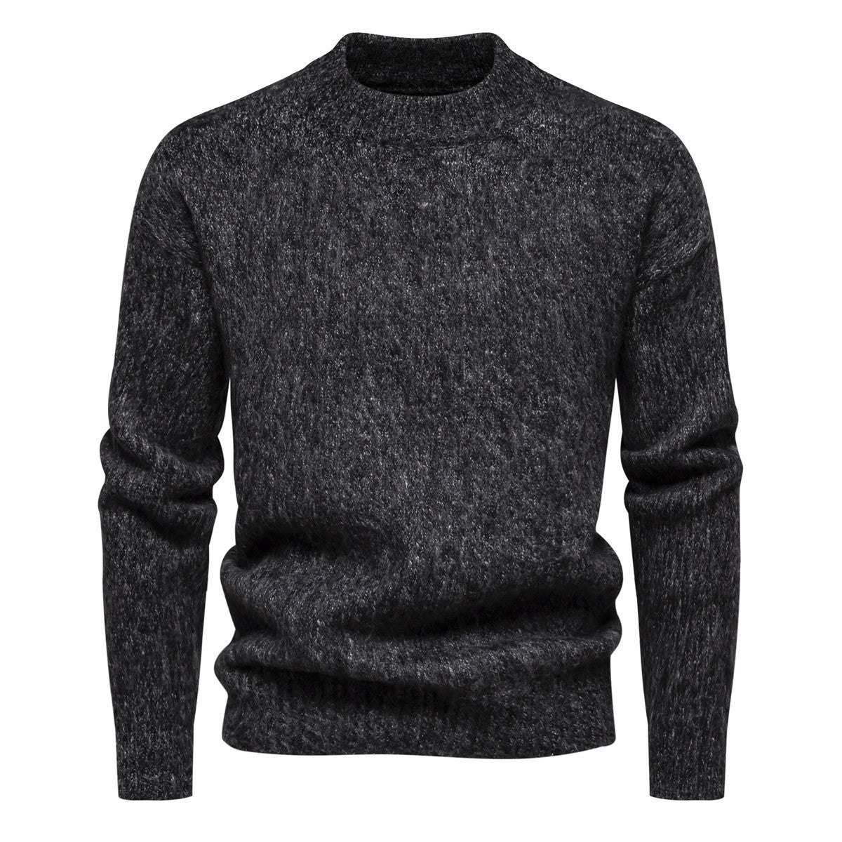 Men's Solid Color Simple Round Neck Casual Bottoming Sweater
