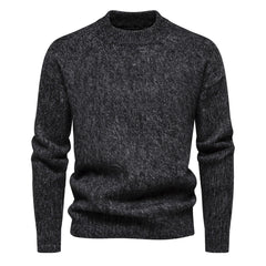 Men's Solid Color Simple Round Neck Casual Bottoming Sweater