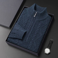 Men's Thickened Zipper Turtleneck Sweater