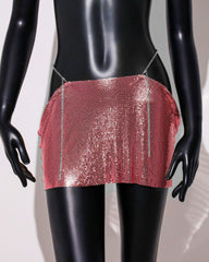 Sexy Metallic Sequin Mini Skirt