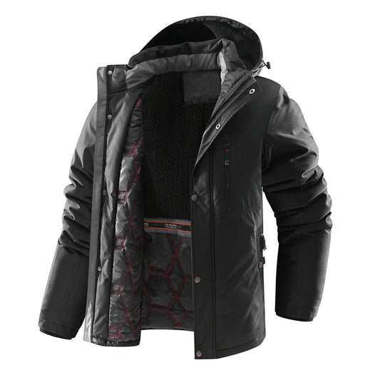 Men's Thickened Fleece Multi-pocket Windproof Jacket