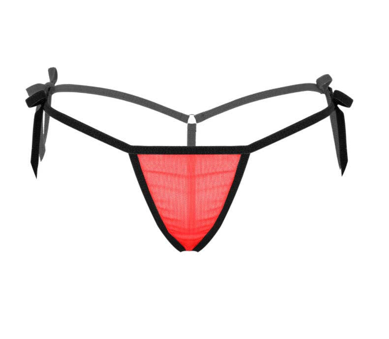 Men's Sexy Low Waist Mesh Transparent Thong