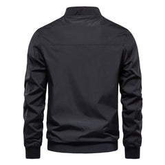 Stand collar casual fashion solid color jacket