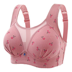 Plus size thin non-wire printed bra