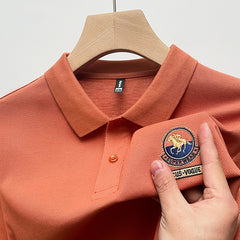 Men's Embroidered Cotton Breathable Casual Polo Shirt