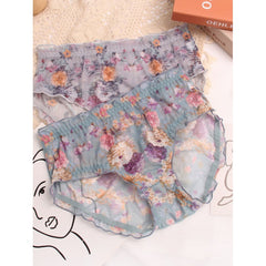 Breathable Mesh Lace Plus Size Briefs