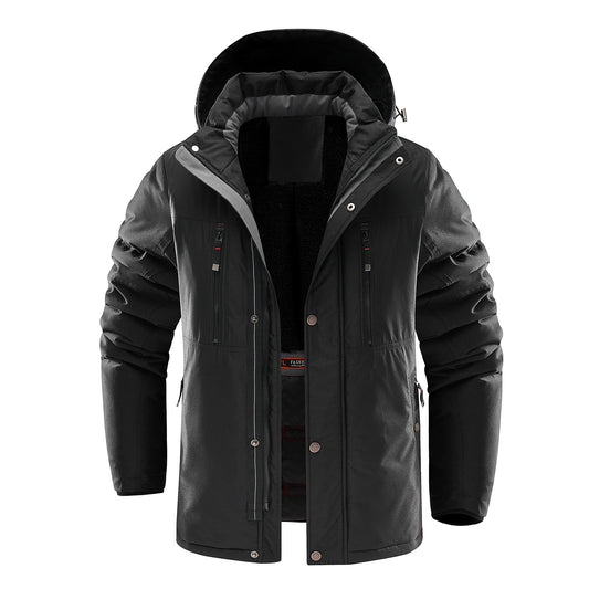 Men's Thickened Fleece Multi-pocket Windproof Jacket