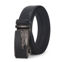 Men's New Automatic Buckle Crocodile Pattern Leather Business Casual Belt