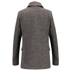 Men's Casual Business Cotton Woolen Coat