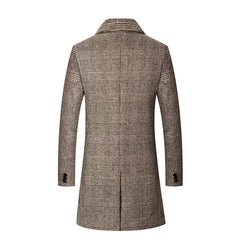 2023 New Men's Thickened Lapel Business Casual Woolen Coat