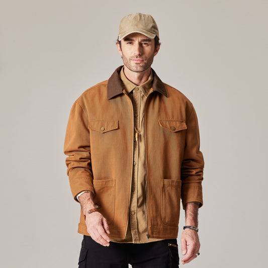Men's Retro Workwear Outdoor Lapel Loose Jacket