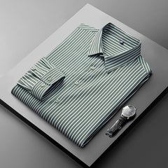 Men's No-iron Seamless Striped Slim Fit Business Casual Anti-wrinkle Shirt