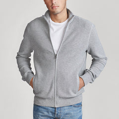 New men's cotton turtleneck zipper sweater for men