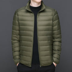 Lightweight warm solid color down jacket