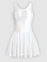 One-piece tight silky shiny gymnastics skirt