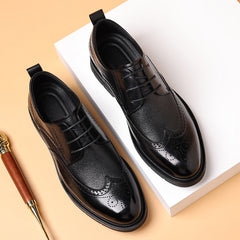 Men's Business Fashion Casual Carved Formal Leather Shoes