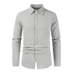 New Men's Cotton Linen Loose Casual Long Sleeve Shirt