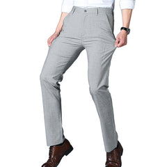 Linen straight-leg loose trousers