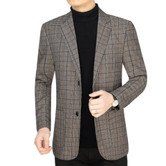 Fashion casual business plaid suit jacket