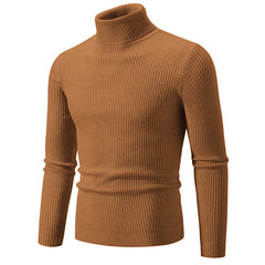 Men's New High Collar Casual Solid Color Sweater