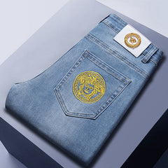 Men's Slim Straight High-end Casual Jeans
