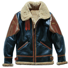 Men's contrasting leather jacket